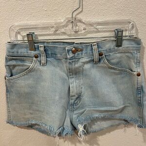 Wrangler Blue Jean Shorts Casual Cut-Off Style